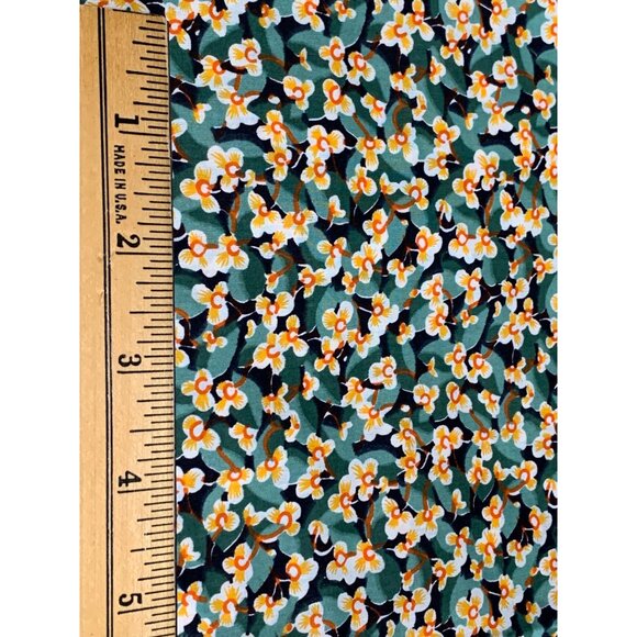 Floral Cotton Fabric 1 Yard Green & Yellow 36" Wide Sewing & Crafts Material - Picture 10 of 13